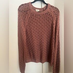a.n.a Women's Crochet Sweater - Rust